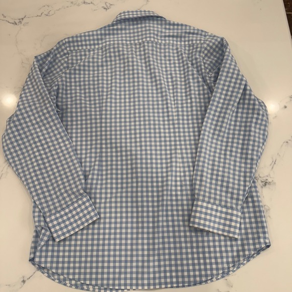 Mizzen+Main Leeward Mens XL Shirt Blue Gingham Stretch Wrinkle Free Performance - Picture 4 of 6